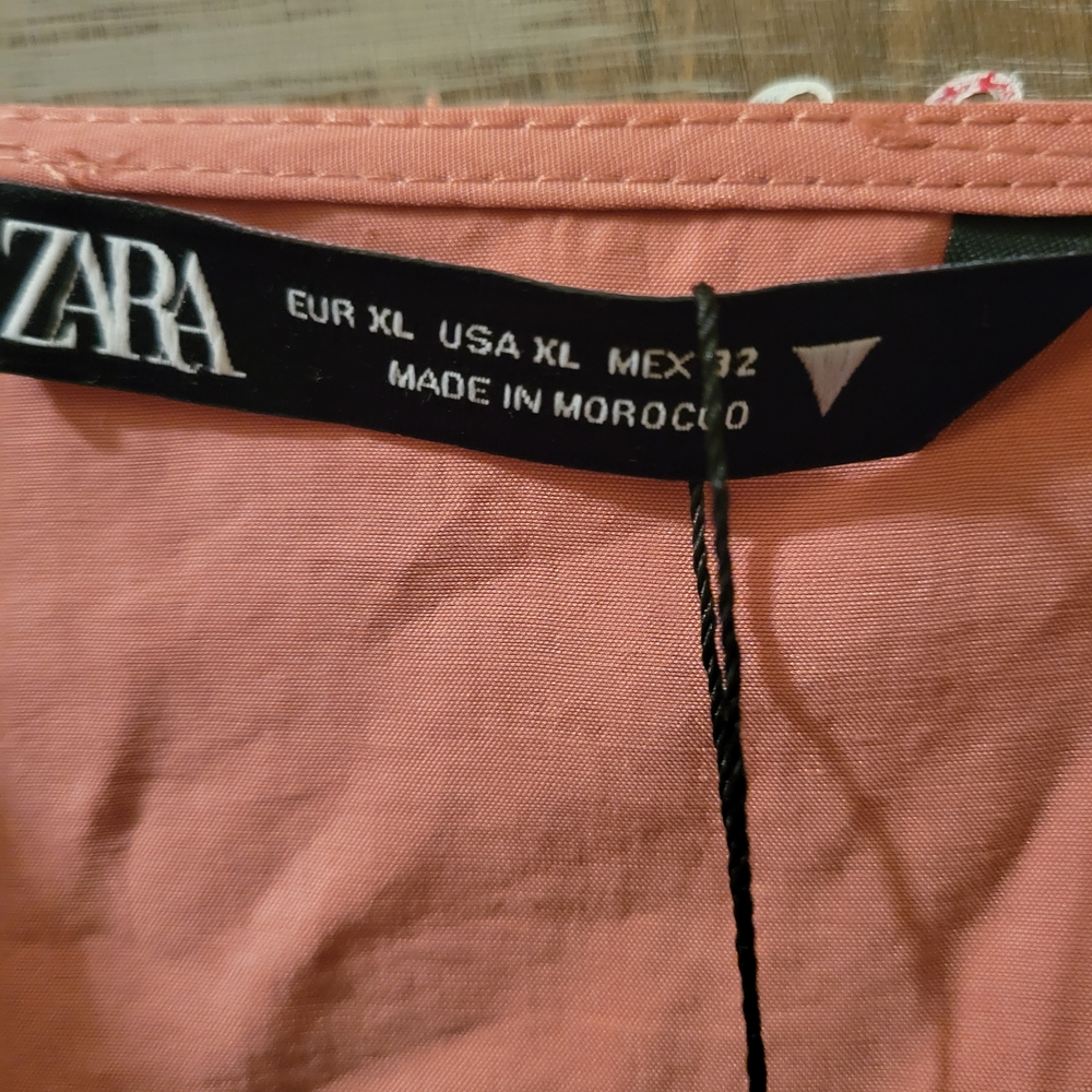 NWT Zara Pink Boho Tie-Front Top - Picture 4 of 5